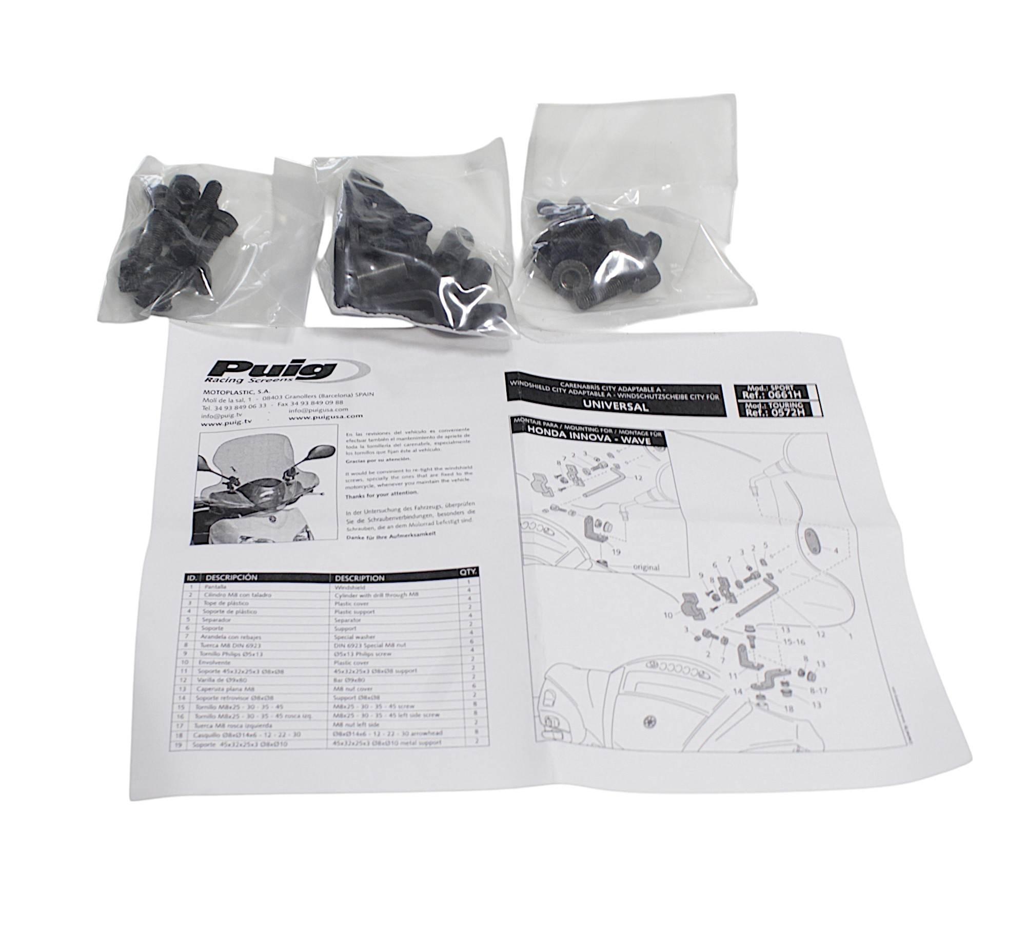 Szyba Puig City Touring Uniwersalna Wycięcie Na L - zdjęcie 5