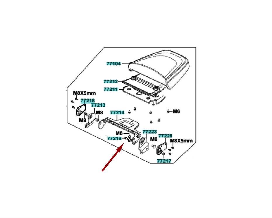 Śruba Zatrzasku Siedzenia Ag50 77216-Lcb9-C10