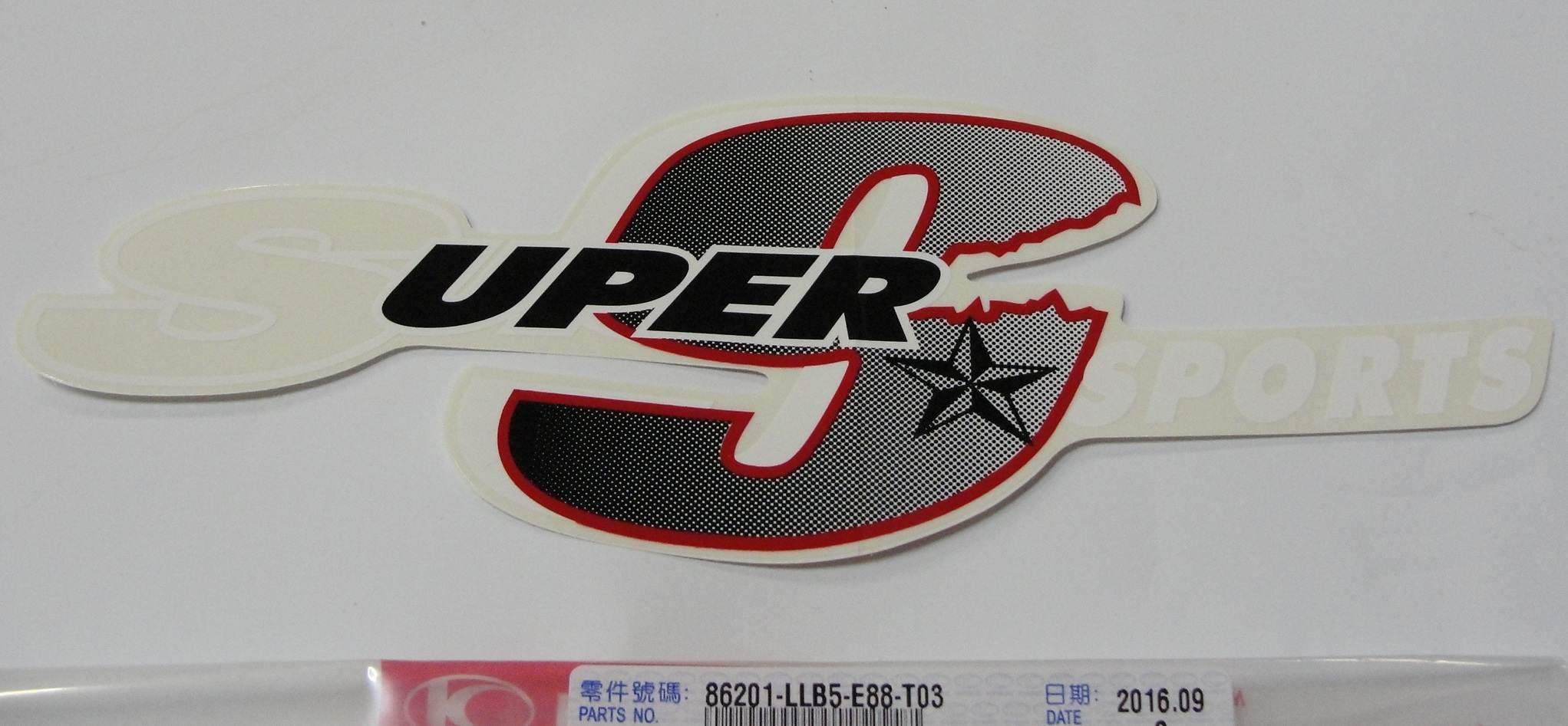 Naklejka Obudowy Boczna Super Sports Czarno Biało Czerwony Kymco Super 9