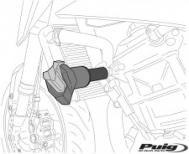 Crash Pady Puig Do Yamaha Fz6 N/S/S2 04-10 Czarne - zdjęcie 3