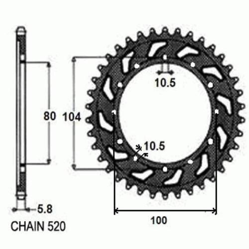 Zębatka Napędzana Stalowa Sunstar Sunr1-3356-39