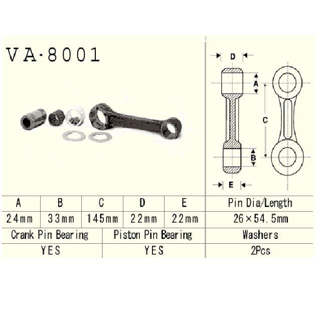 Vesrah Korbowód Kawasaki Kx500 83-04r | VA-8001