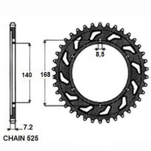 Zębatka Napędzana Stalowa Sunstar Sunr1-4656-47