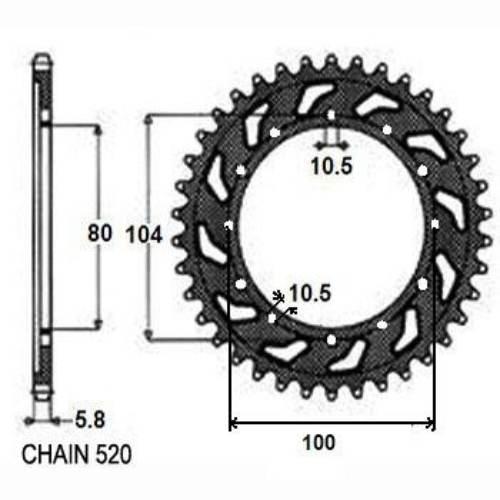 Zębatka Napędzana Stalowa Sunstar Sunr1-3356-45