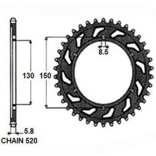 Zębatka Napędzana Stalowa Sunstar Sunr1-3529-42