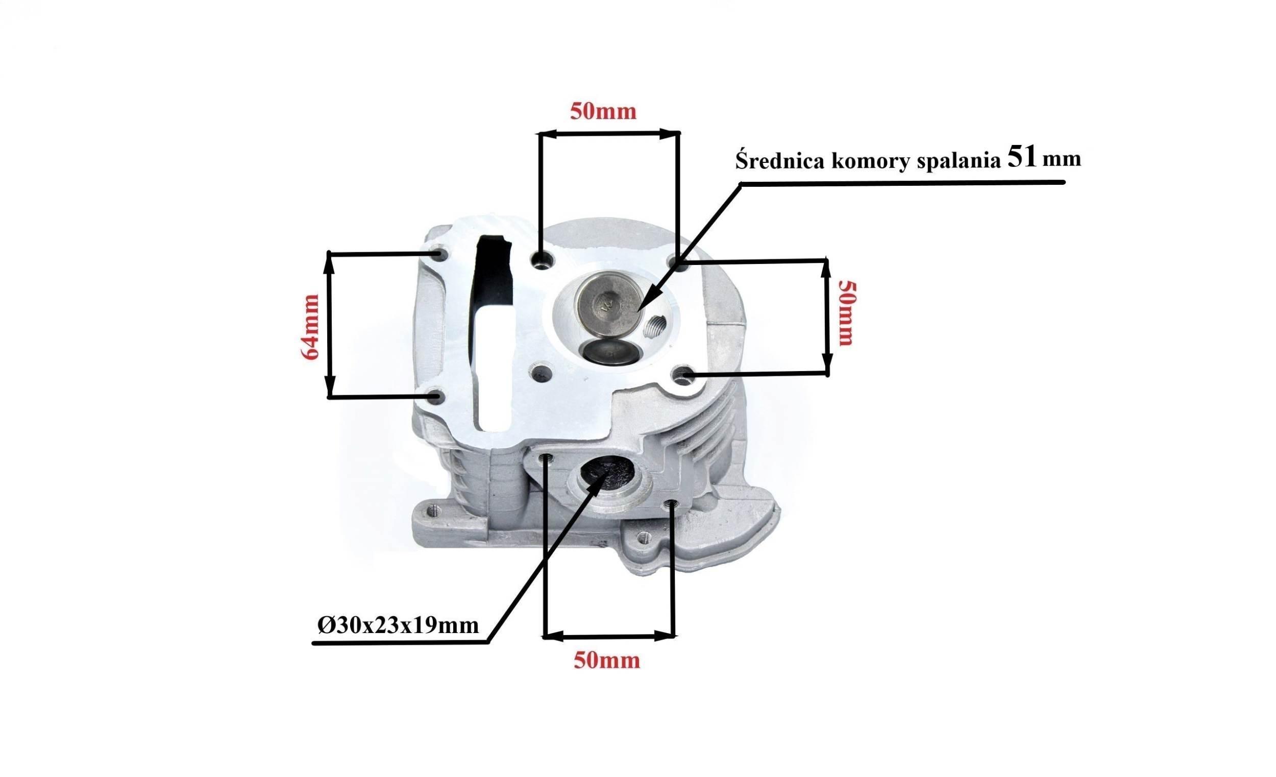 Głowica Kompletna Do Cylindra Gy6 4t 50ccm 51mm Powiększone Zawory Power Force - zdjęcie 4
