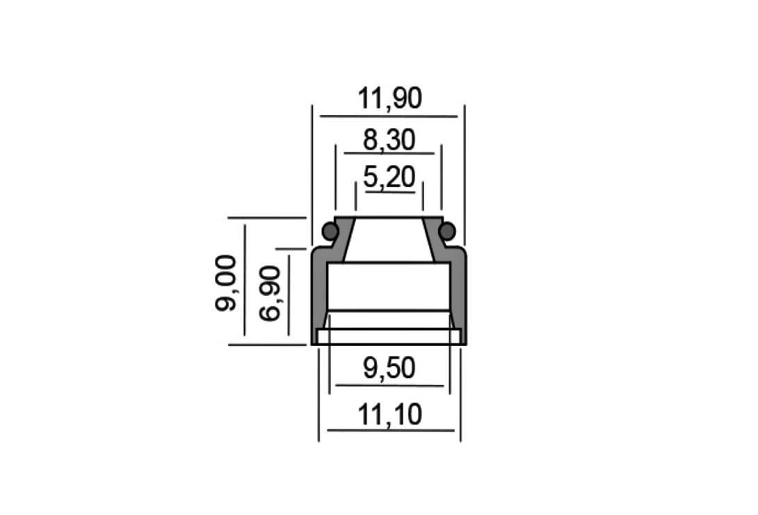 Uszczelniacz zaworowy 5,2x9x9,2x11,9 mm 125/1300 ccm yp250 majesty xt660x rms - zdjęcie 2