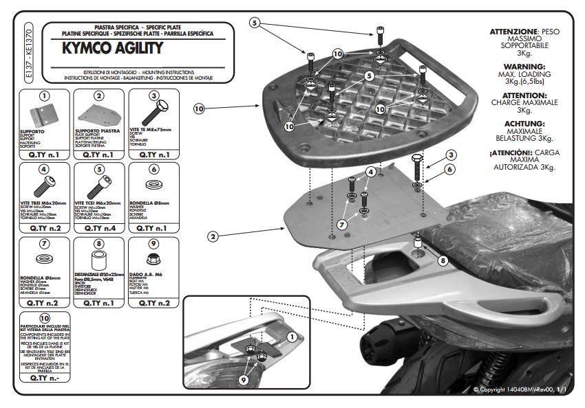 Stelaż Kufra Centralnego Agility 50/125/150/200 R1