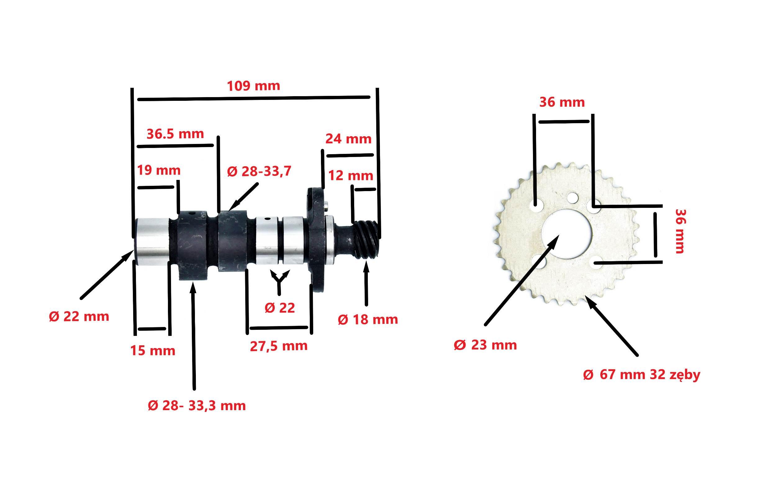 Wałek Rozrządu Z Zębatką Suzuki Gn Gz 125 Marauder - zdjęcie 2
