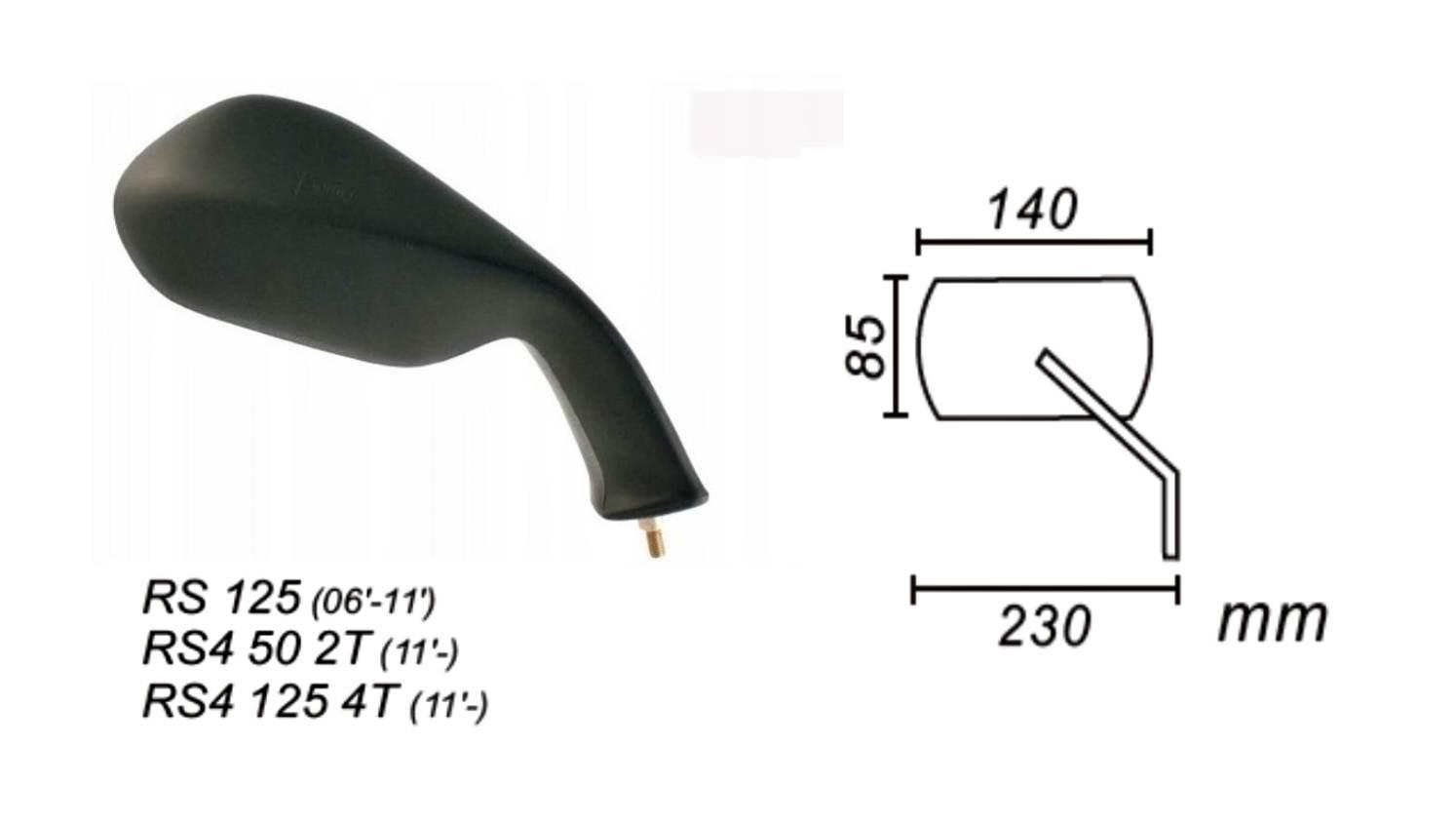 Lusterko Aprilia Rs4 50/125 Rs 125 Prawe Power For - zdjęcie 2