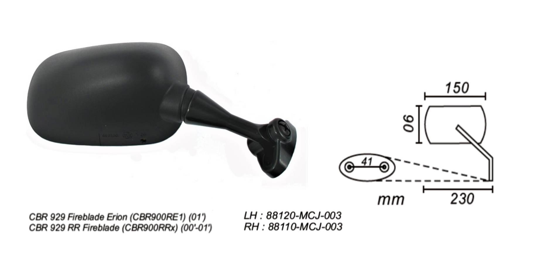 Lusterko Prawe Honda Cbr 929 2000-01 Power Force - zdjęcie 2
