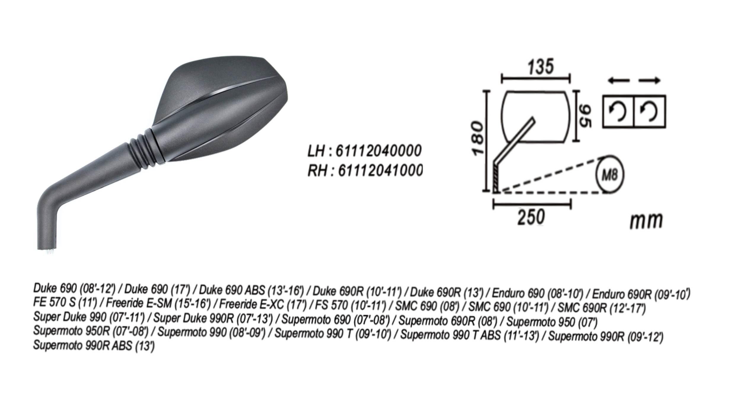 Lusterko Ktm Duke/Super Duke/Supermoto/Freeride 20 - zdjęcie 2