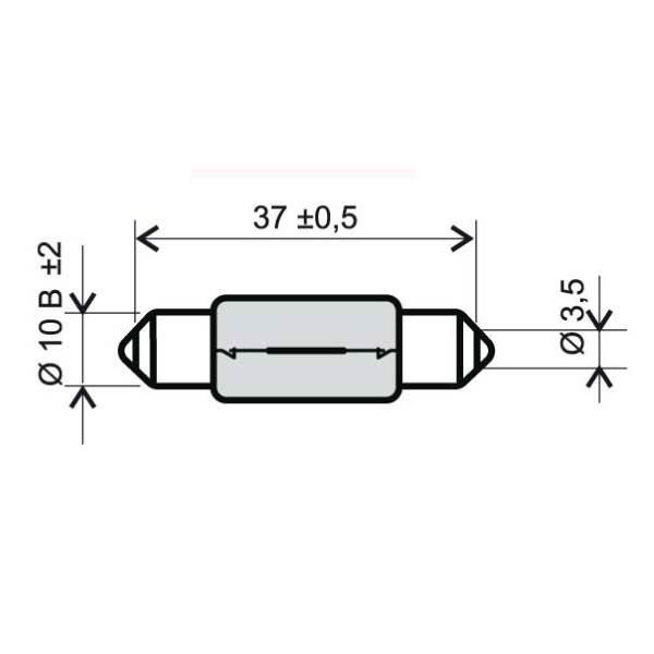 Żarówka T11x39 Rurka 12v 10w | RMS 24 651 0161