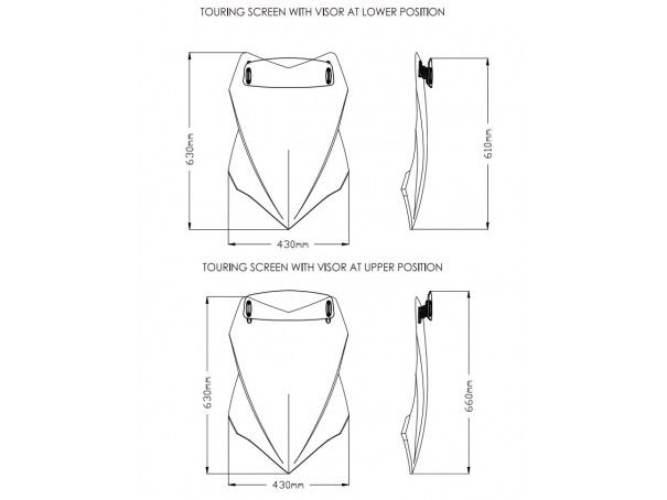 Szyba Turystyczna Puig Do Ducati Multistrada V4 S 21-23 Z Deflektorem Lekko - zdjęcie 2