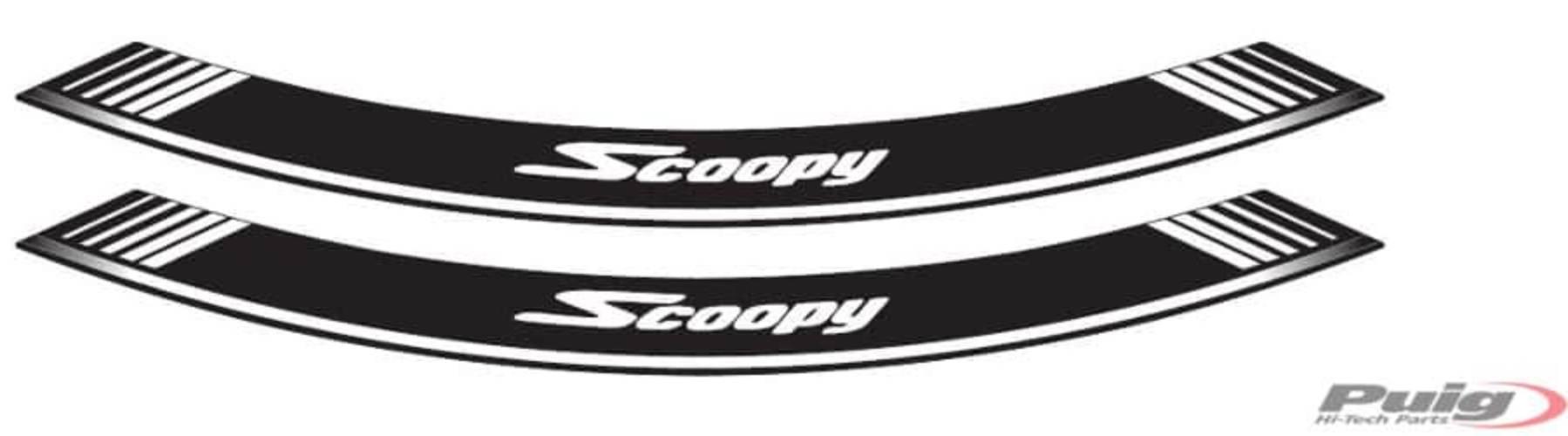 Paski Na Felgi Puig Do Honda Scoopy Sh125i 07-22 Logo Scoopy Srebrne