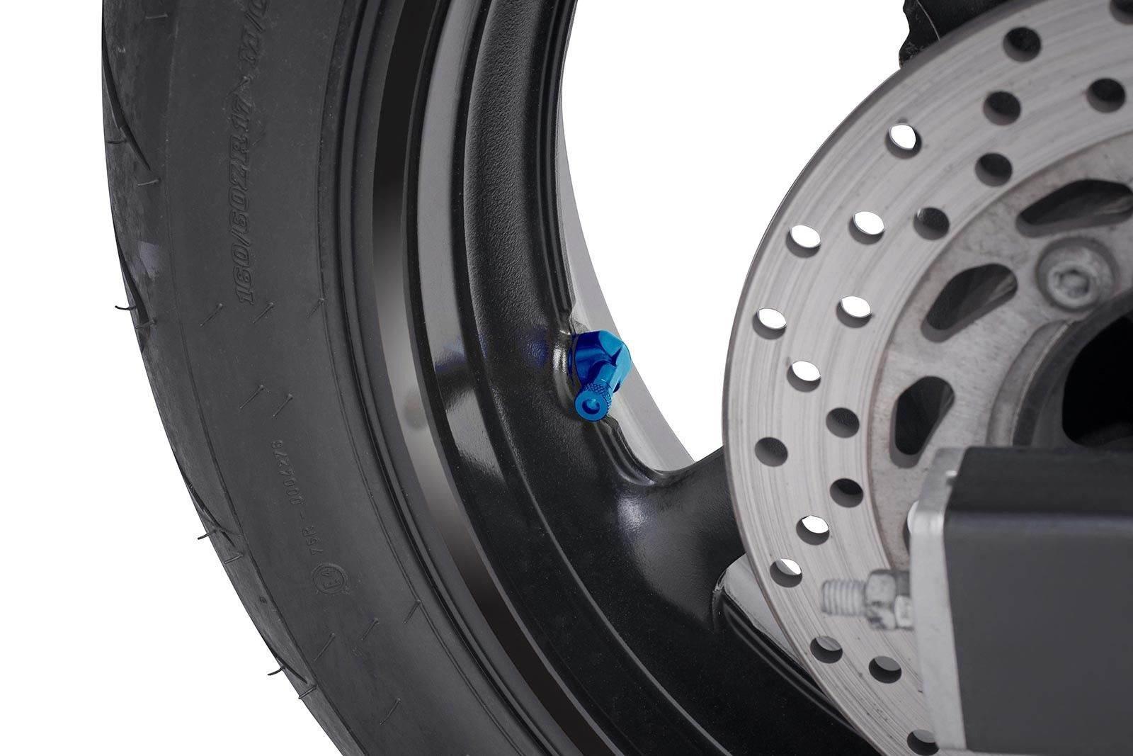 Zestaw Zaworków Do Kół Motocyklowych 90 Stopni Śr.11mm Niebieskie