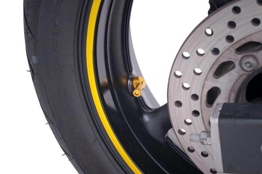 Zestaw Zaworków Do Kół Motocyklowych 90 Stopni Śr.11mm Żółte