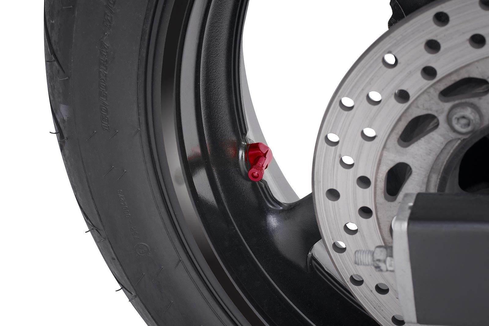 Zestaw Zaworków Do Kół Motocyklowych 90 Stopni Śr.11mm Czerwone