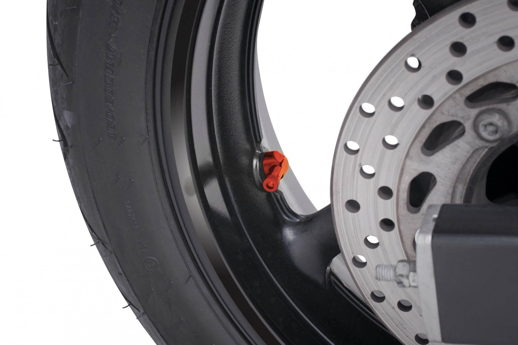 Zestaw Zaworków Do Kół Motocyklowych 90 Stopni Śr.11mm Pomarańczowe