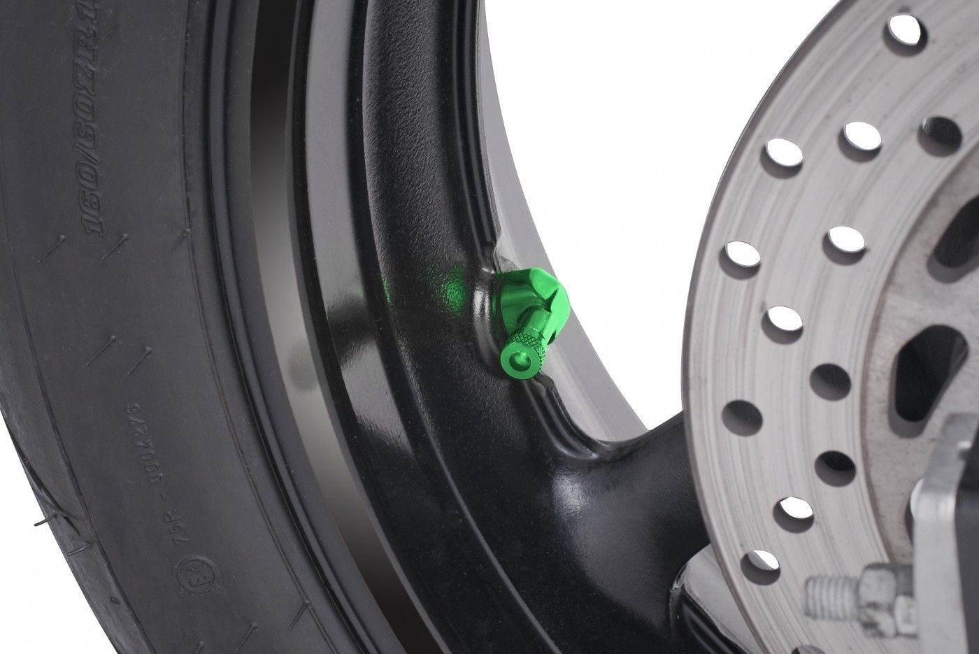 Zestaw Zaworków Do Kół Motocyklowych 90 Stopni Śr.11mm Zielone