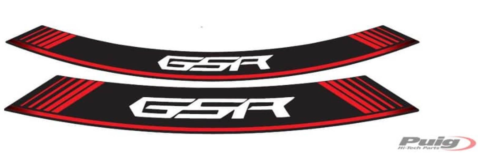 Paski Na Felgi Puig Do Suzuki Gsr600 Logo Gsr Czerwone