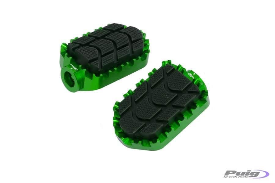 Podnóżki Puig Enduro Wymagają Adapterów Zielone
