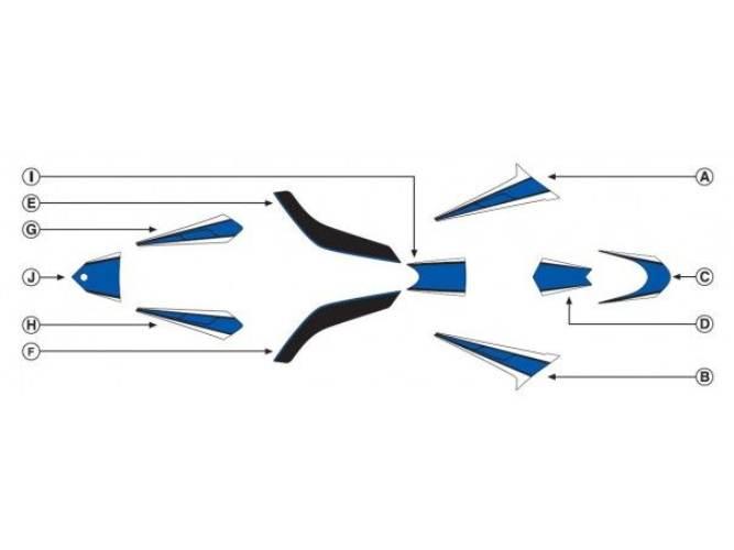 Zestaw Naklejek Puig Do Yamaha T-Max 530 12-14 Niebieskie 7879