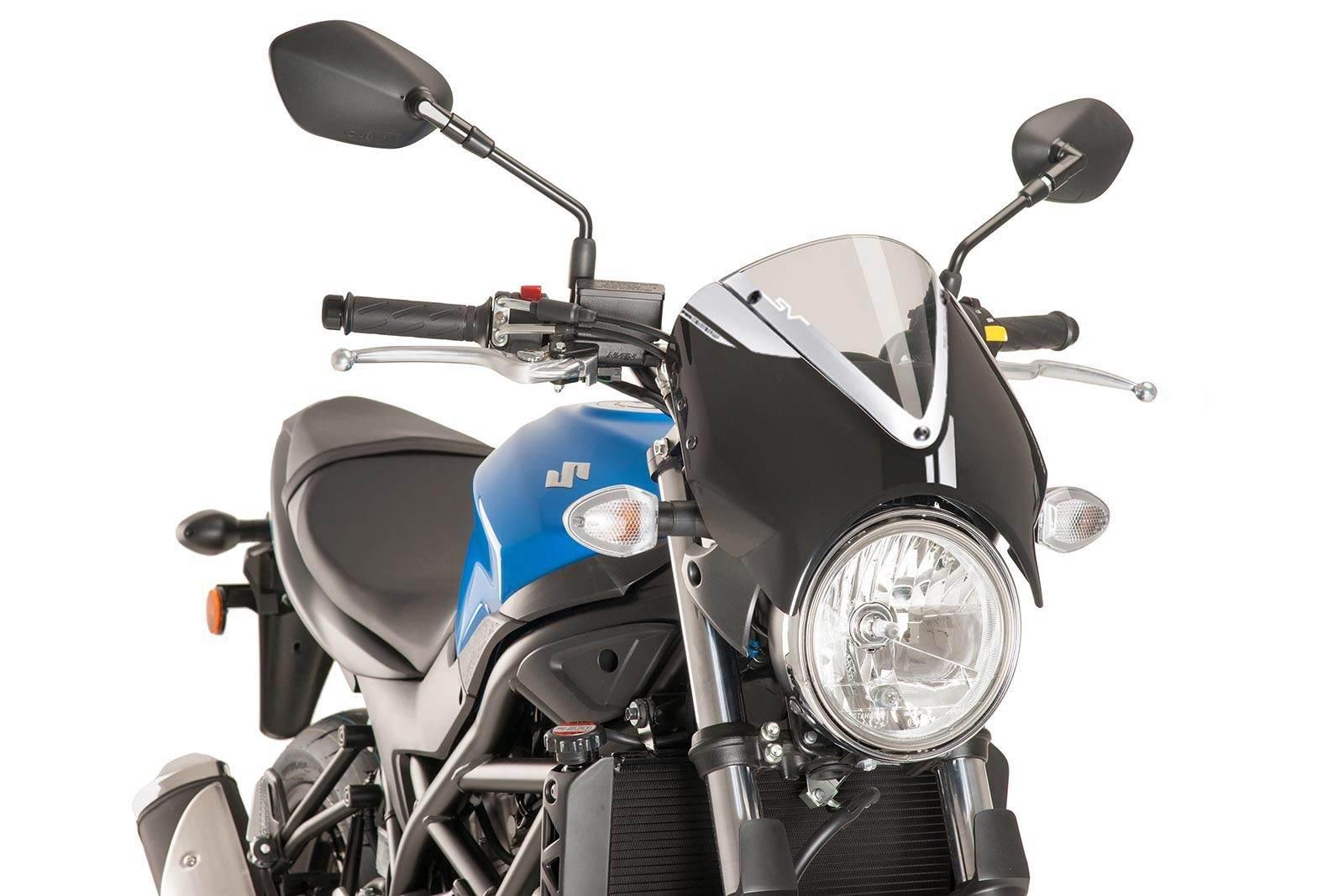 Przednia Szyba Retrovision Panel Czarny Puig Do Suzuki Sv650 16-24 Przezroczysta