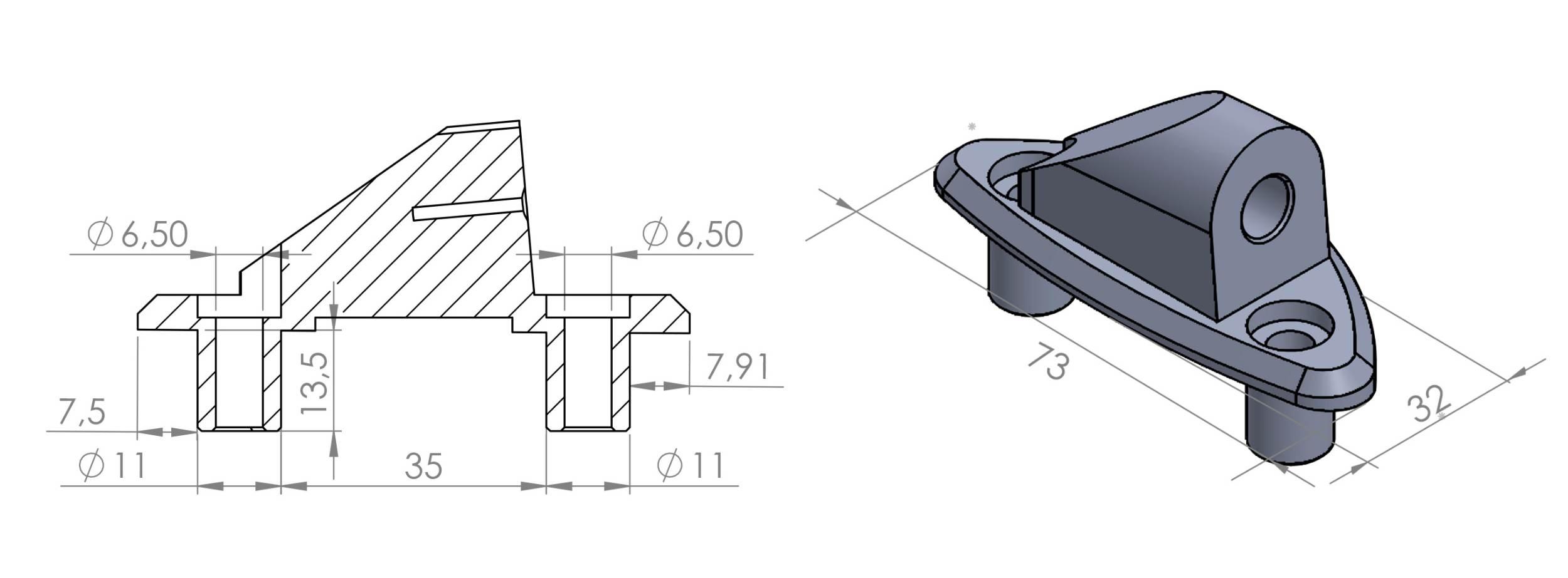 Adapter Lusterek Puig Hi-Tech Do Owiewek 9572n Lewy
