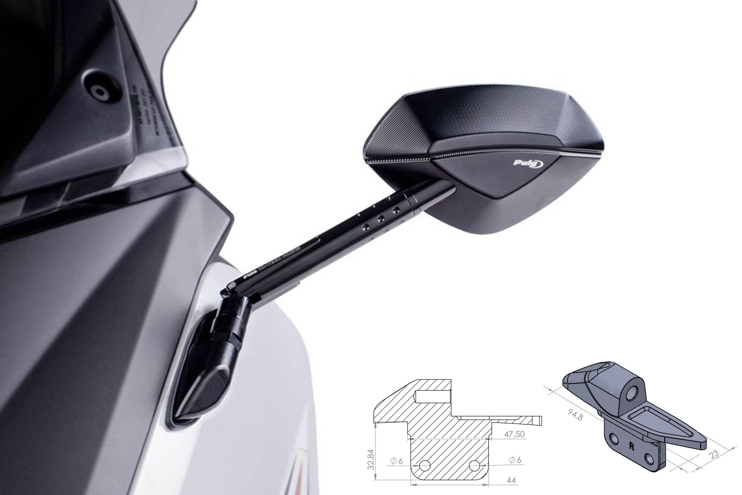 Adapter Lusterek Puig Hi-Tech Do Owiewek 9573n Lewy - zdjęcie 2