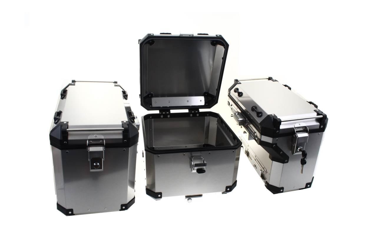 Zestaw 3 Kufrów Aluminiowych Benelli 502x Srebrne 160l