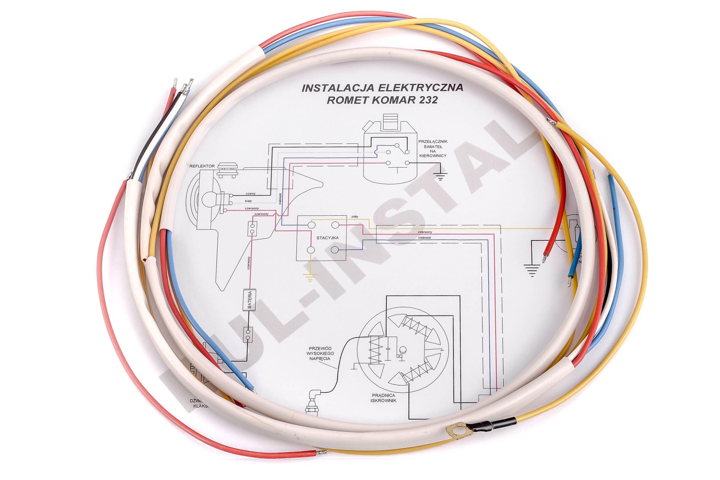 Instalacja Elektryczna Wiązka Romet Komar 232 Biała - zdjęcie 2