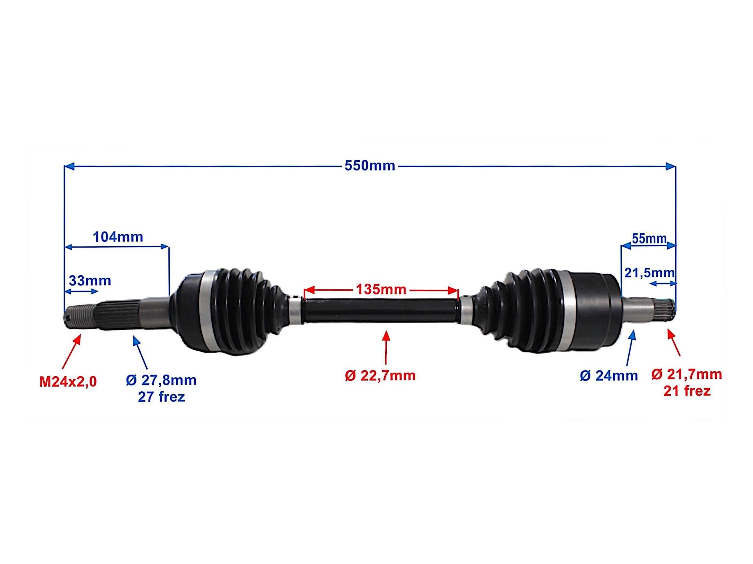 Półoś przednia prawa power force cf moto 500/800 - zdjęcie 3