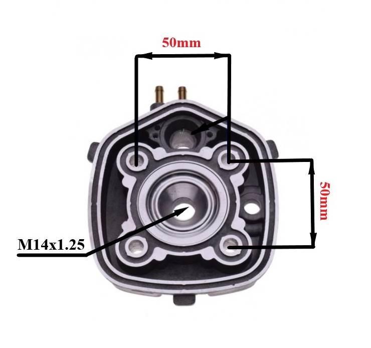 Głowica cylindra 50 ccm 2t l/c 47mm fioletowa minarelli horizontal aprilia malaguti power force - zdjęcie 2