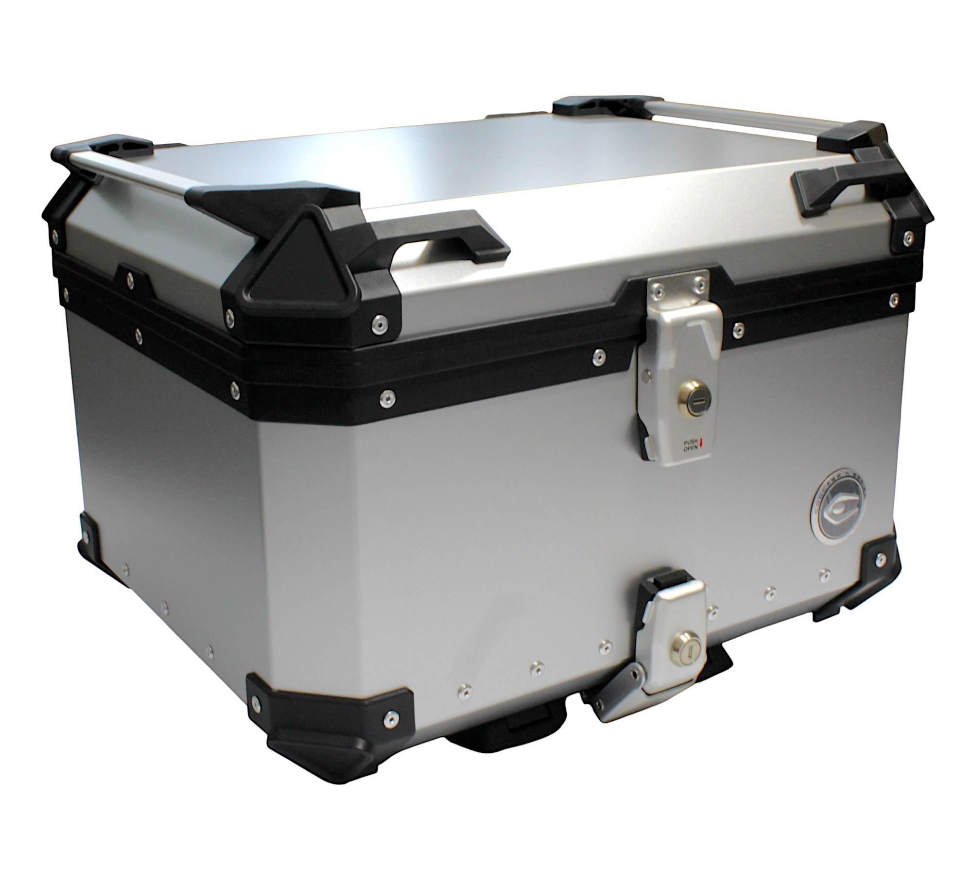 Kufer centralny aluminiowy coocase 55l z oparciem srebrny - zdjęcie 2