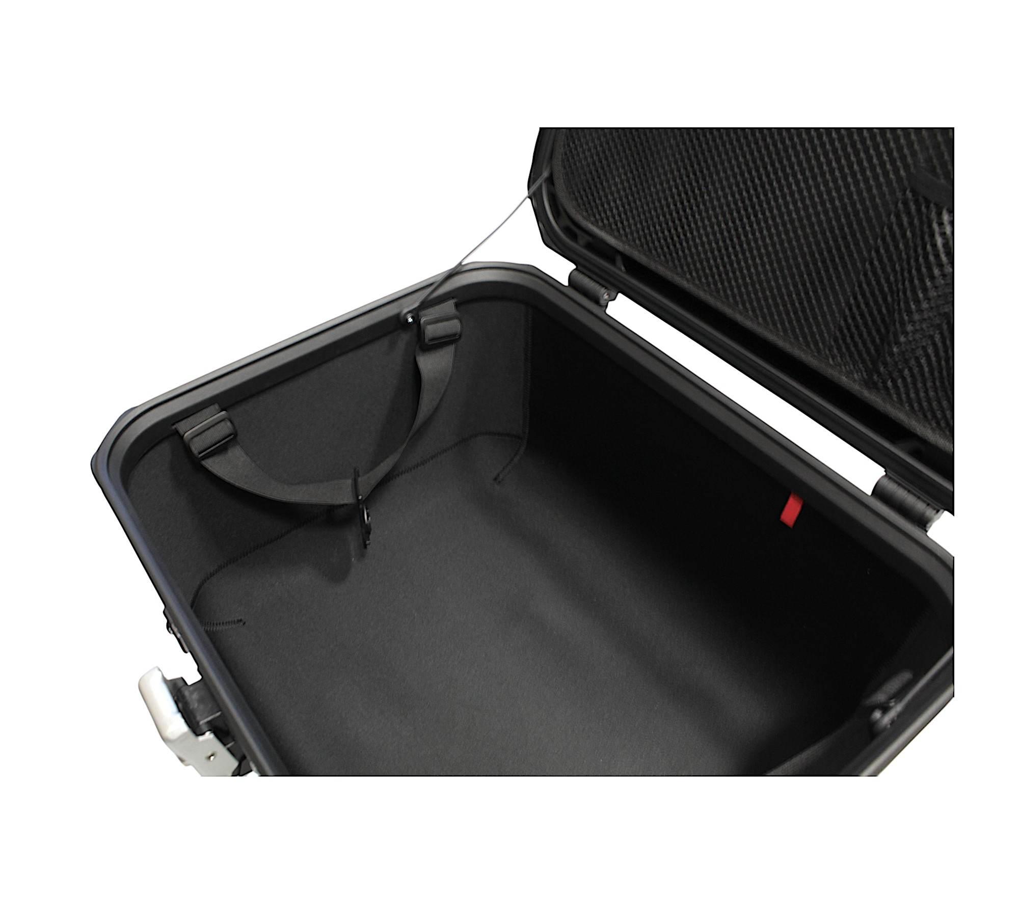 Kufer centralny aluminiowy coocase 55l z oparciem srebrny - zdjęcie 3