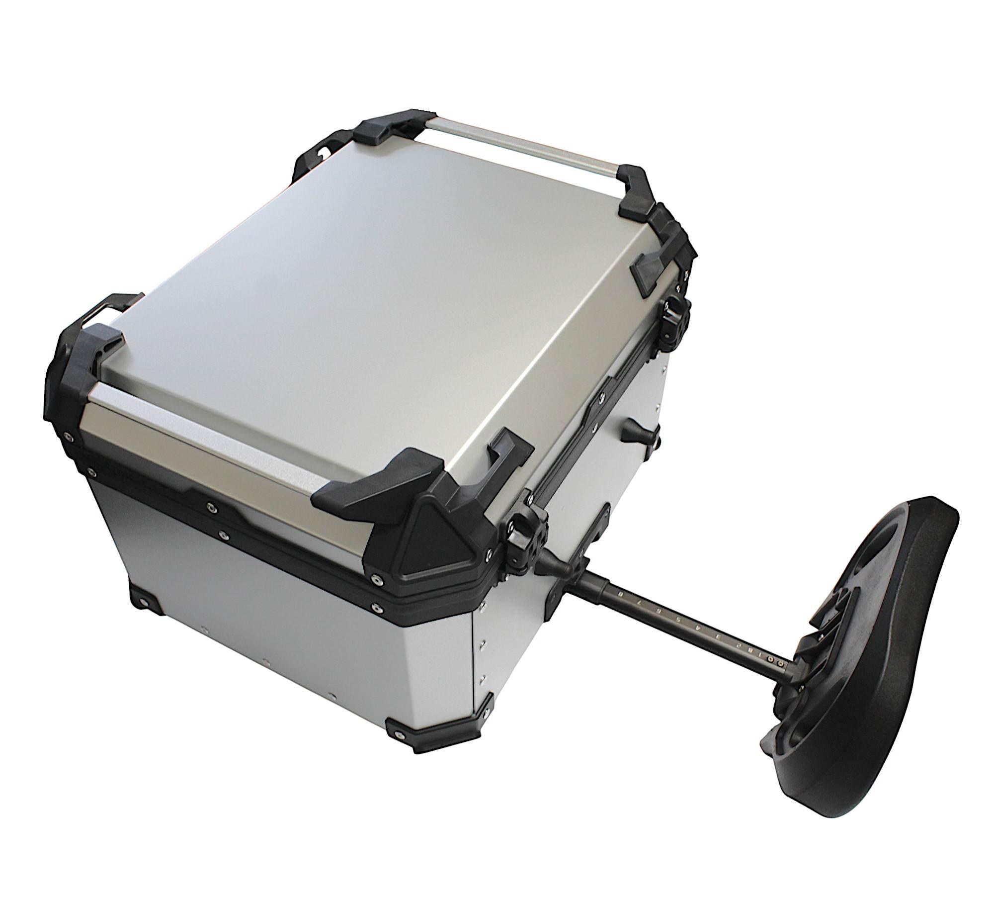 Kufer centralny aluminiowy coocase 55l z oparciem srebrny - zdjęcie 5