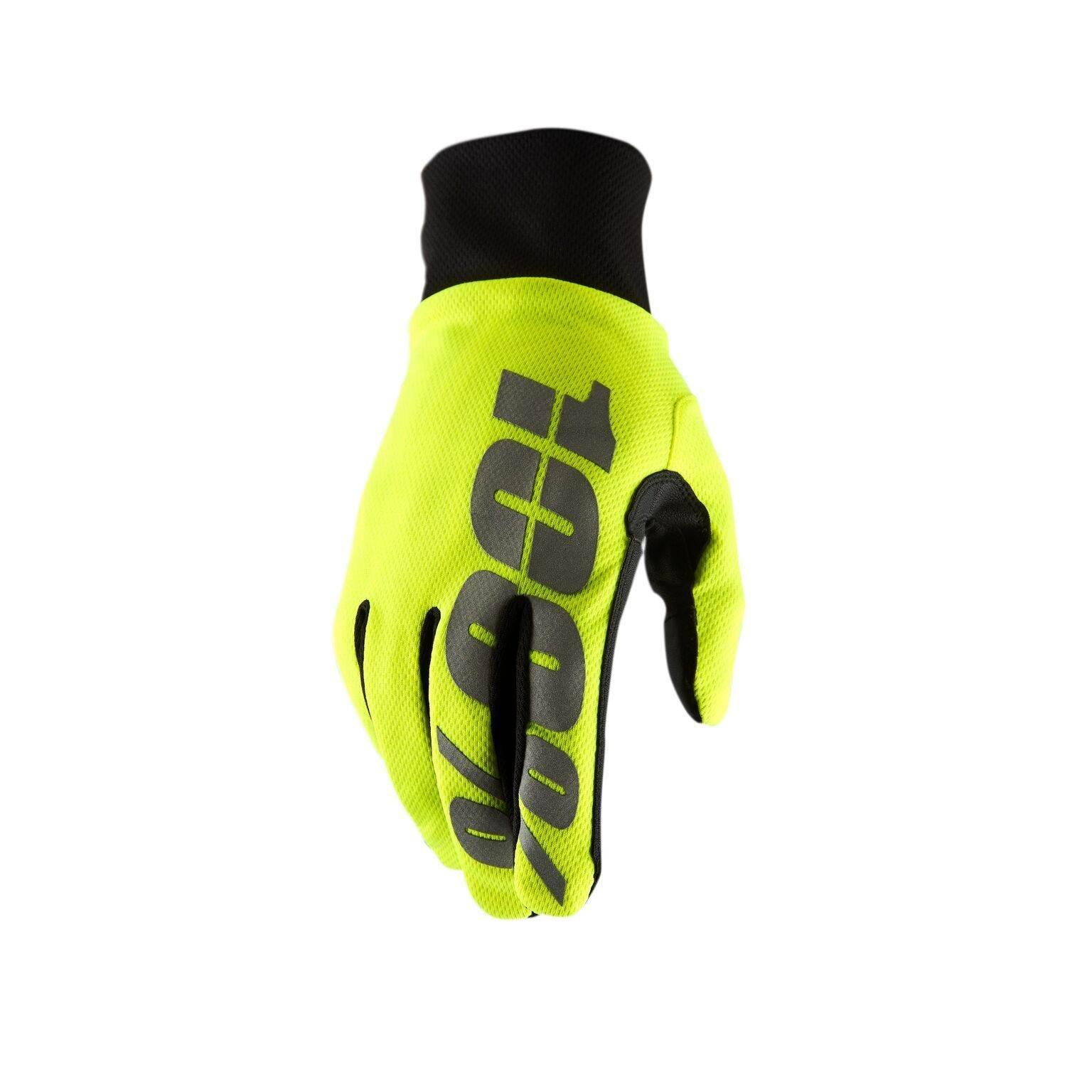 100 Procent Rękawice Zimowe Cross/Enduro Hydromatic Neon Yellow Wodoodporne