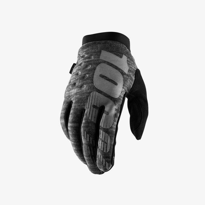 100 Procent Rękawice Cross/Enduro Brisker Softshell Kolor Szary/Czarny Rozm