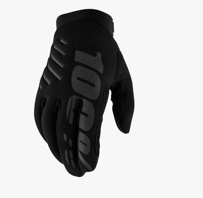 100 Procent Rękawice Cross/Enduro Brisker Softshell Kolor Czarny/Szary Rozm
