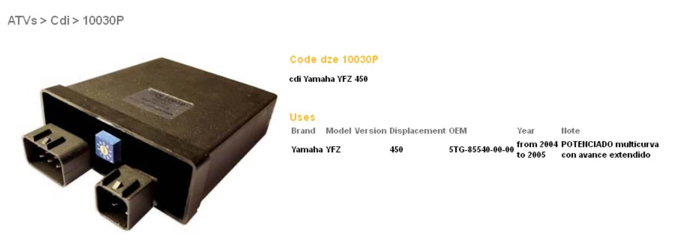 Dze Moduł Zapłonu Cdi Yamaha Yfz 450 '04-'05 Racing Multimapa