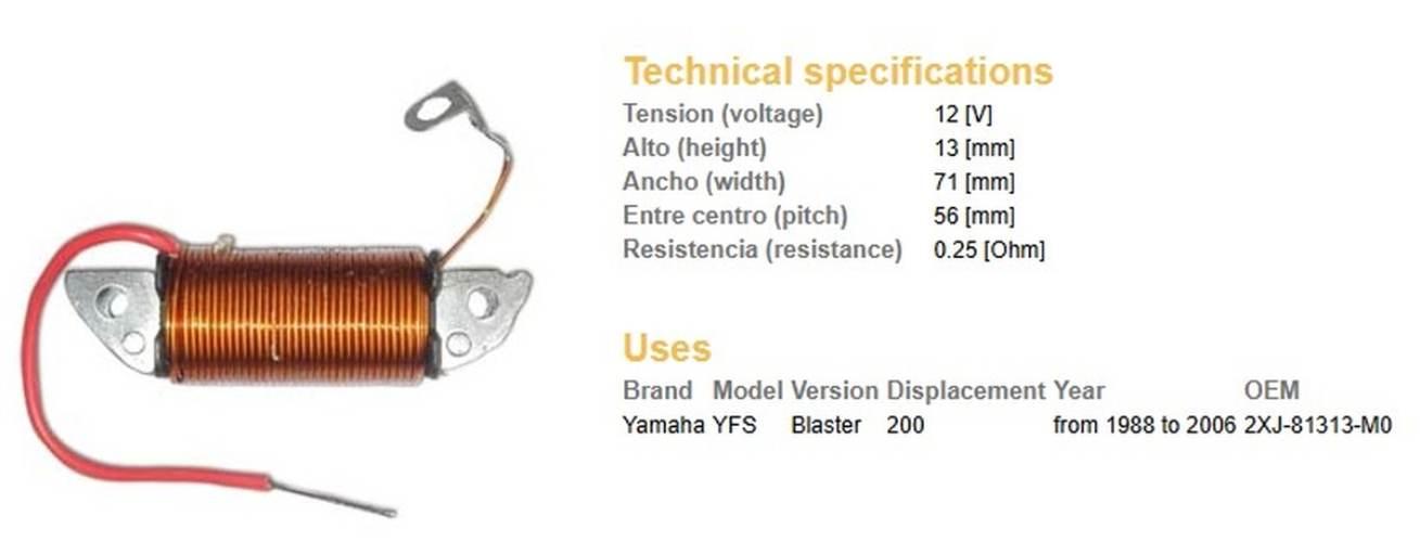 Dze Cewka Ładowania Yamaha Yfs 200 Blaster '88-'06 2Xj-81313-M0 - zdjęcie 2