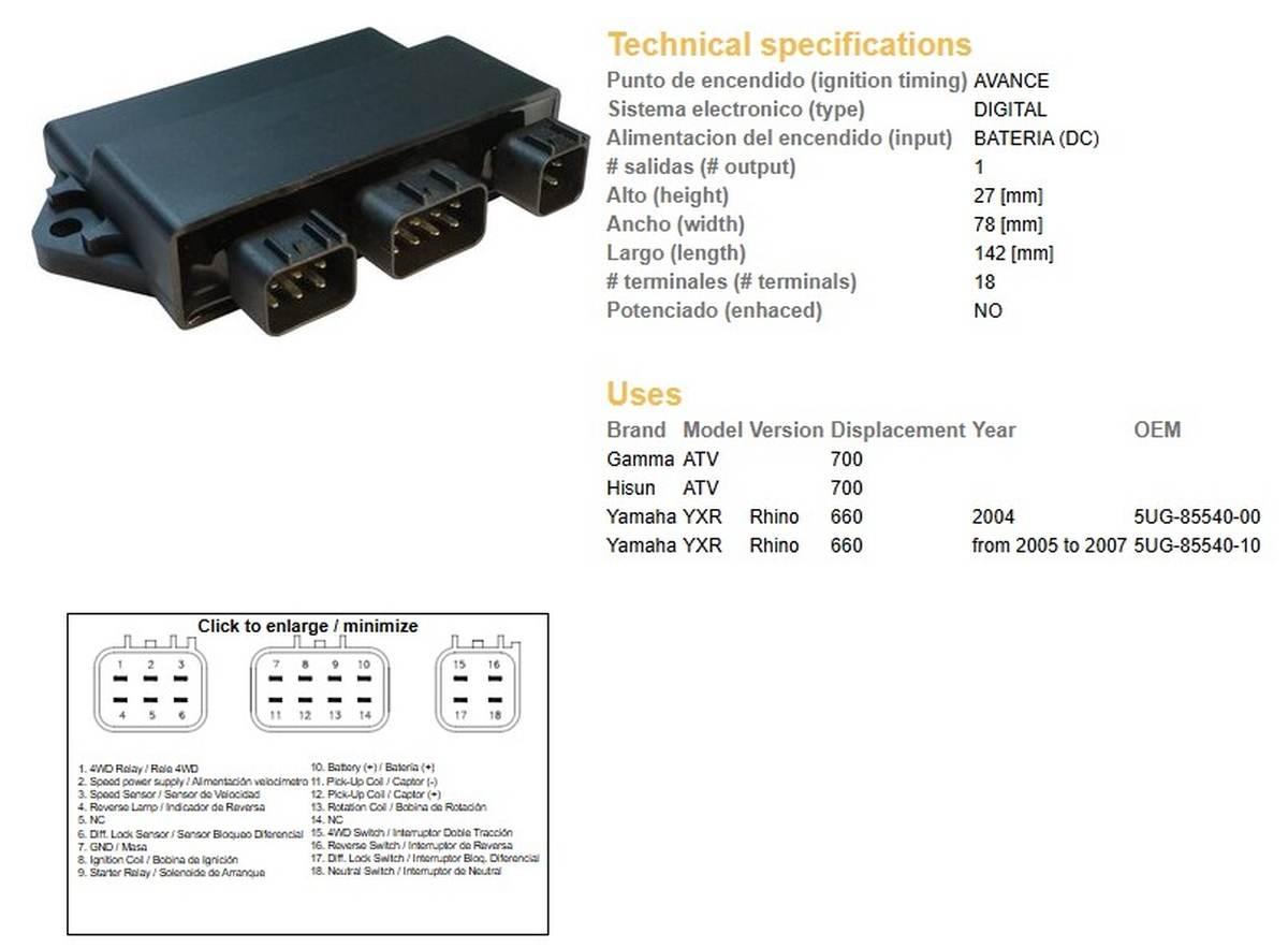 Dze Moduł Zapłonu Cdi Yamaha Yxr 660 Rhino '04-'07 5Ug-85540-00