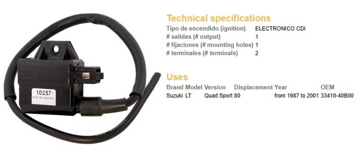 Dze Cewka Zapłonowa Suzuki Lt 80 Quad Sport '87-'01 33410-40B00