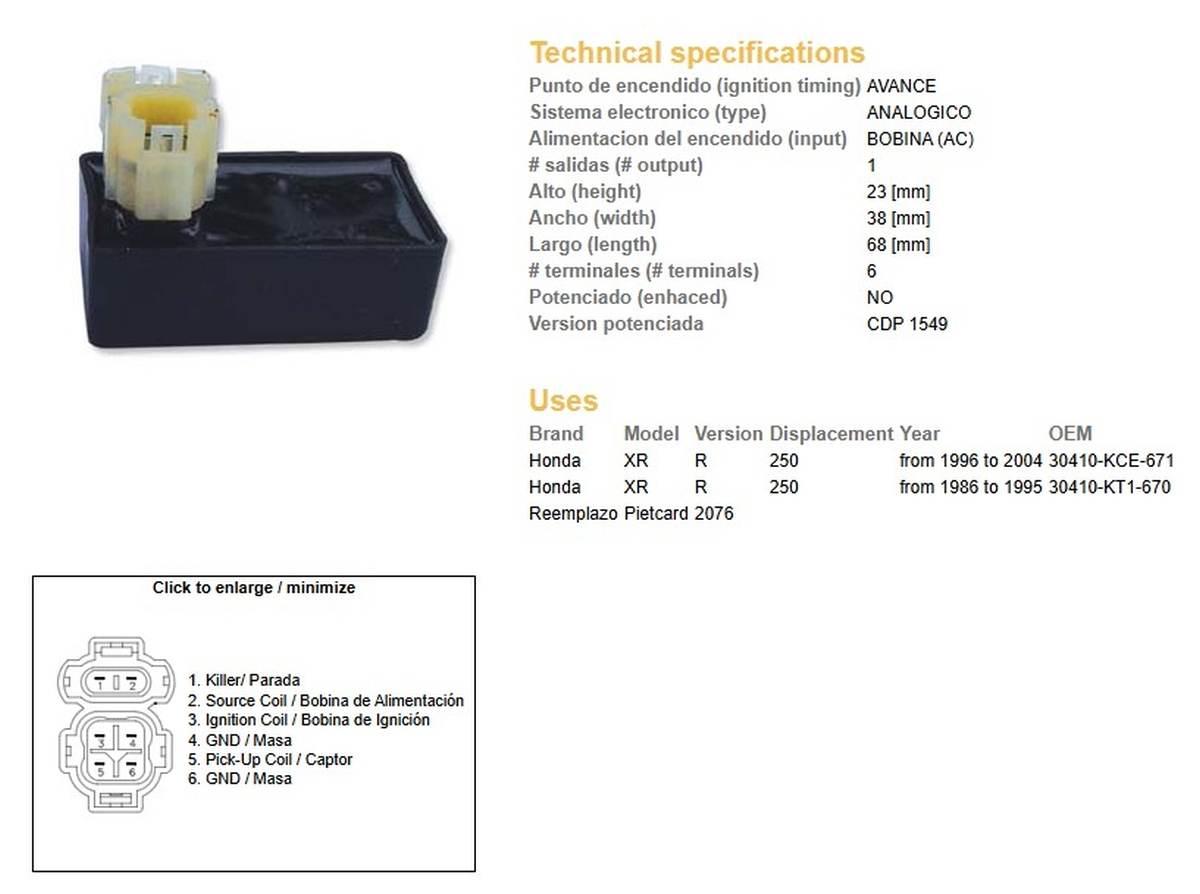 Dze Moduł Zapłonu Cdi Honda Xr 250R '86-'04 30410-Kce-671