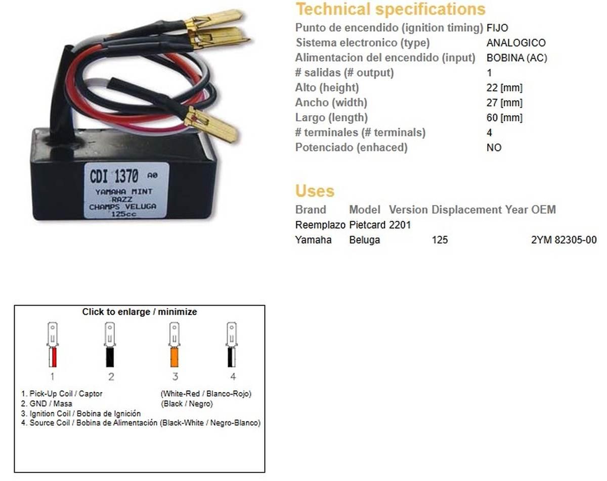 Dze Moduł Zapłonu Cdi Yamaha Beluga 125 2Ym 82305-00