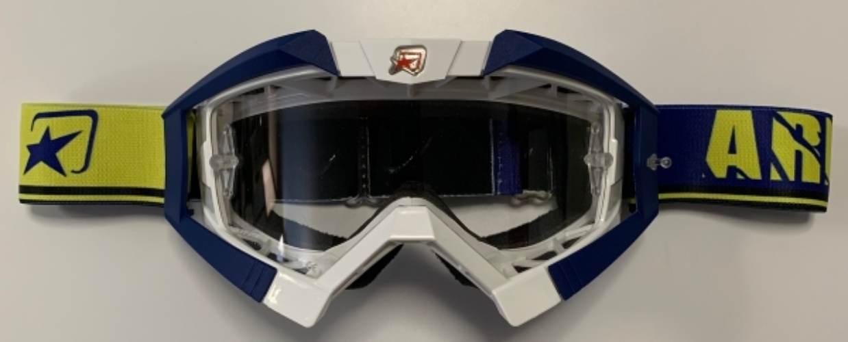 Ariete Gogle Riding Crows Basic Kolor Biały/Granatowy/Żółty, Szybka Anti Fo