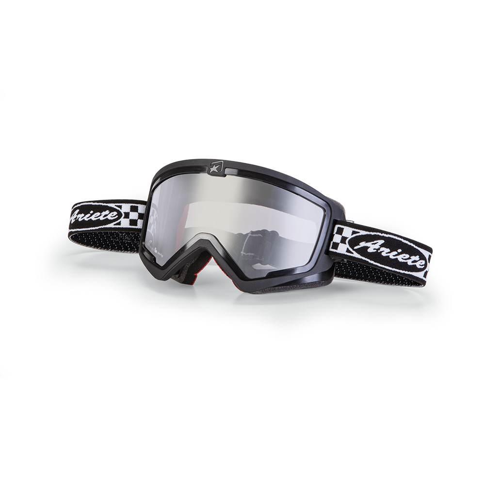 Ariete Gogle Mudmax Racer Cafe Racer Kolor Czarny, Szybka Anti Fog, Anti Sc