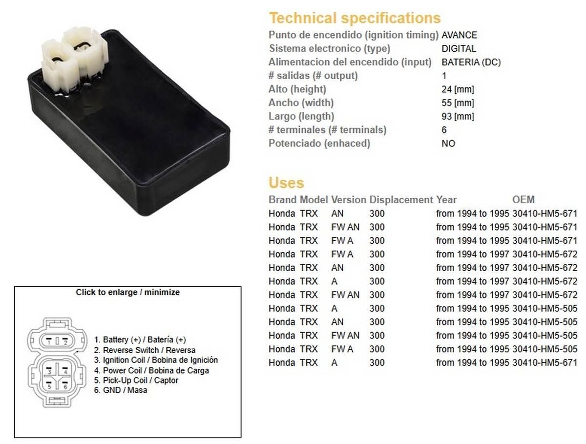 Dze Moduł Zapłonu Cdi Honda Trx 300A/Fw/An '94-'97