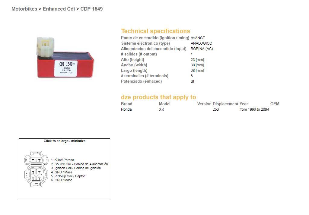Dze Moduł Zapłonu Cdi Honda Xr 250R '96-'04